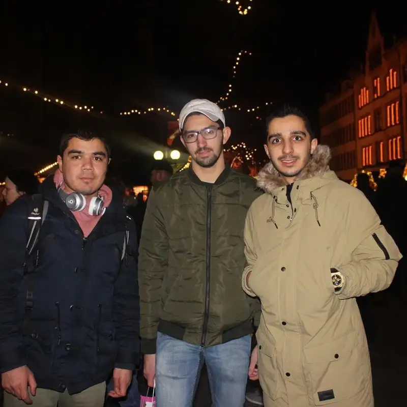 Ayman Hasan with friends in Dortmund, 2015